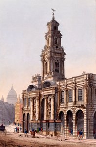 The Royal Exchange, 1816 (fargeakvatint)